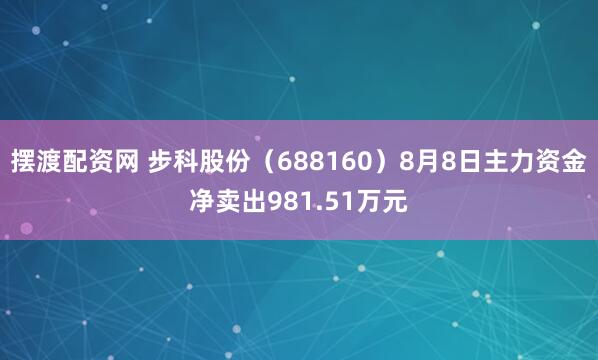 摆渡配资网 步科股份（688160）8月8日主力资金净卖出981.51万元