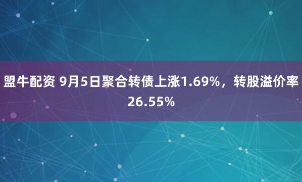 盟牛配资 9月5日聚合转债上涨1.69%，转股溢价率26.55%