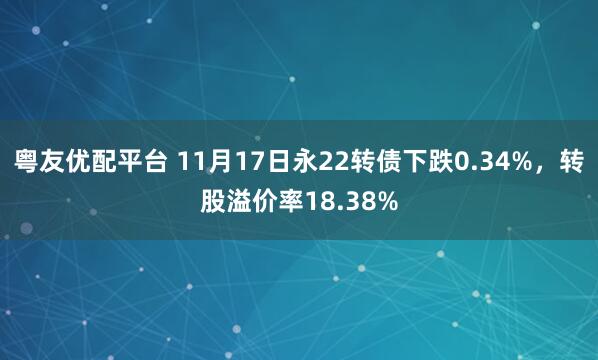 粤友优配平台 11月17日永22转债下跌0.34%,转股溢价率18.38%